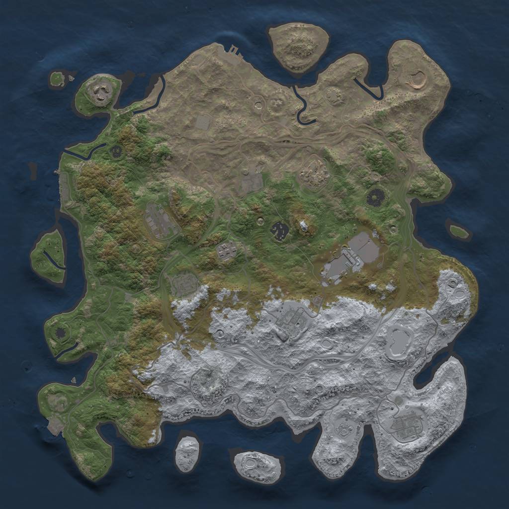 Rust Map: Procedural Map, Size: 4250, Seed: 1117845479, 19 Monuments