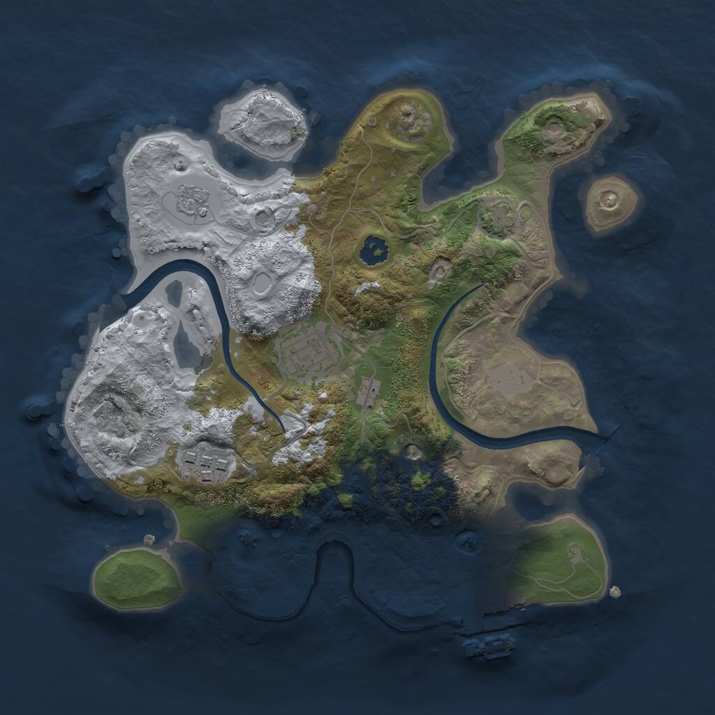 Rust Map: Procedural Map, Size: 2500, Seed: 4991, 7 Monuments