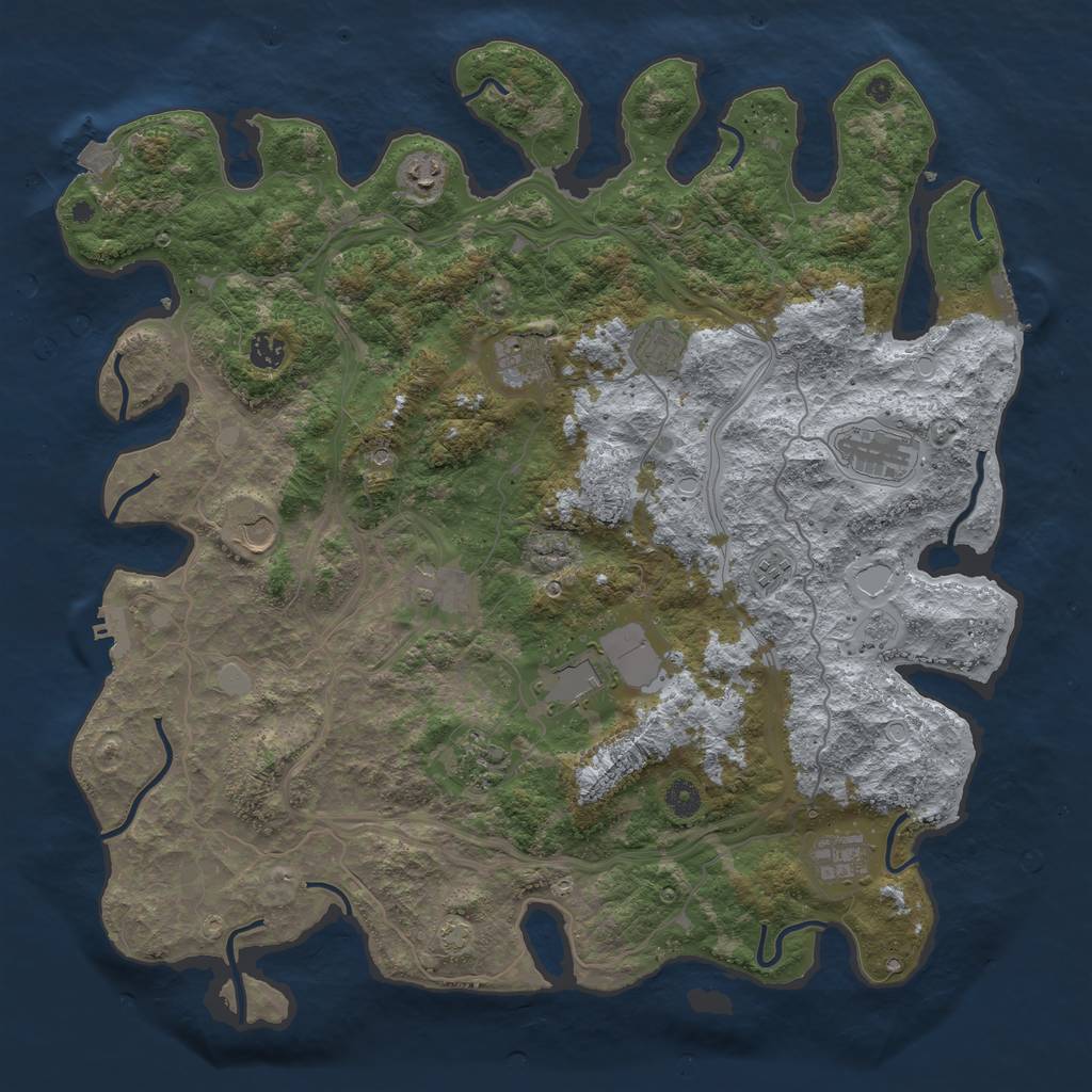 Rust Map: Procedural Map, Size: 4500, Seed: 239875, 19 Monuments