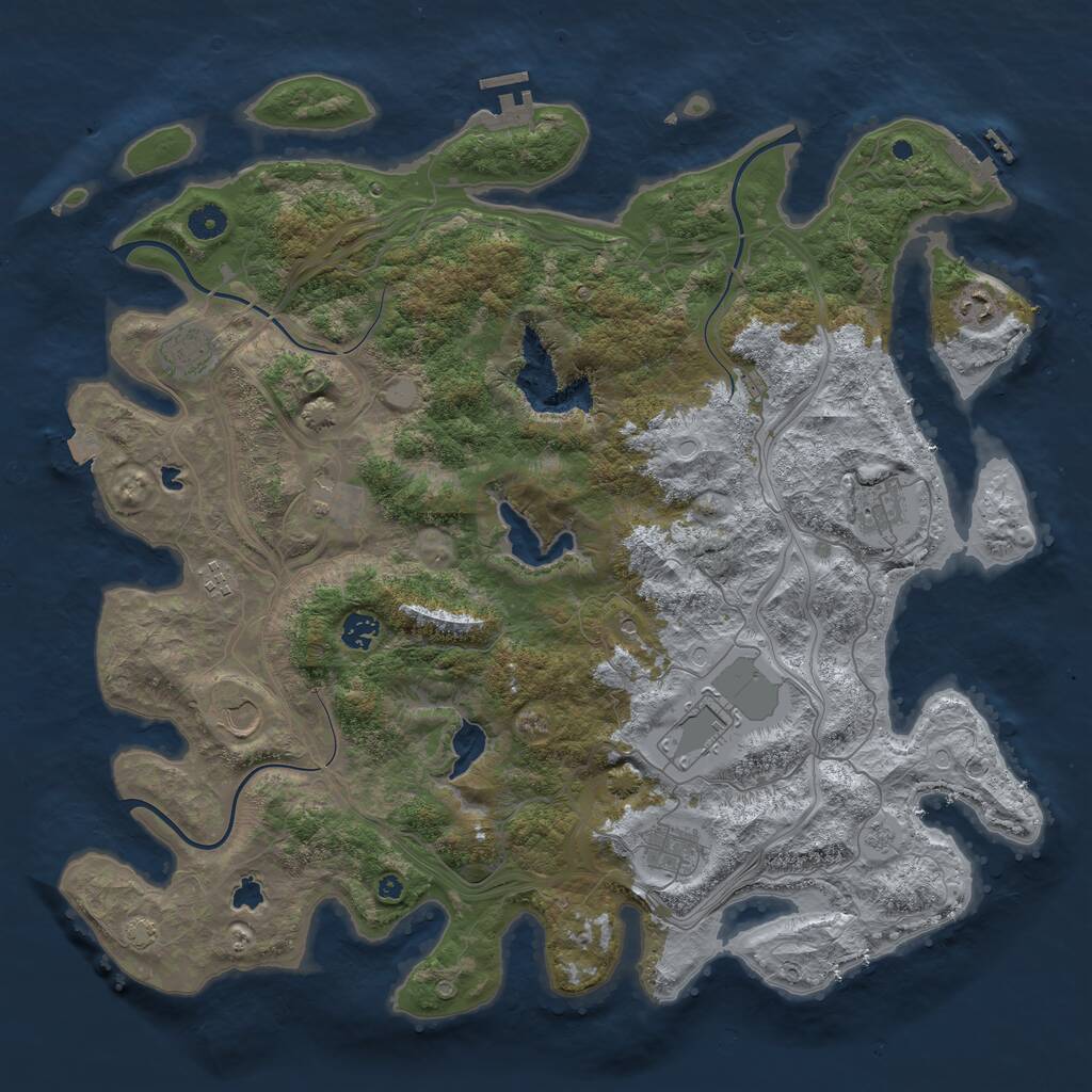 Rust Map: Procedural Map, Size: 4500, Seed: 562099300, 15 Monuments