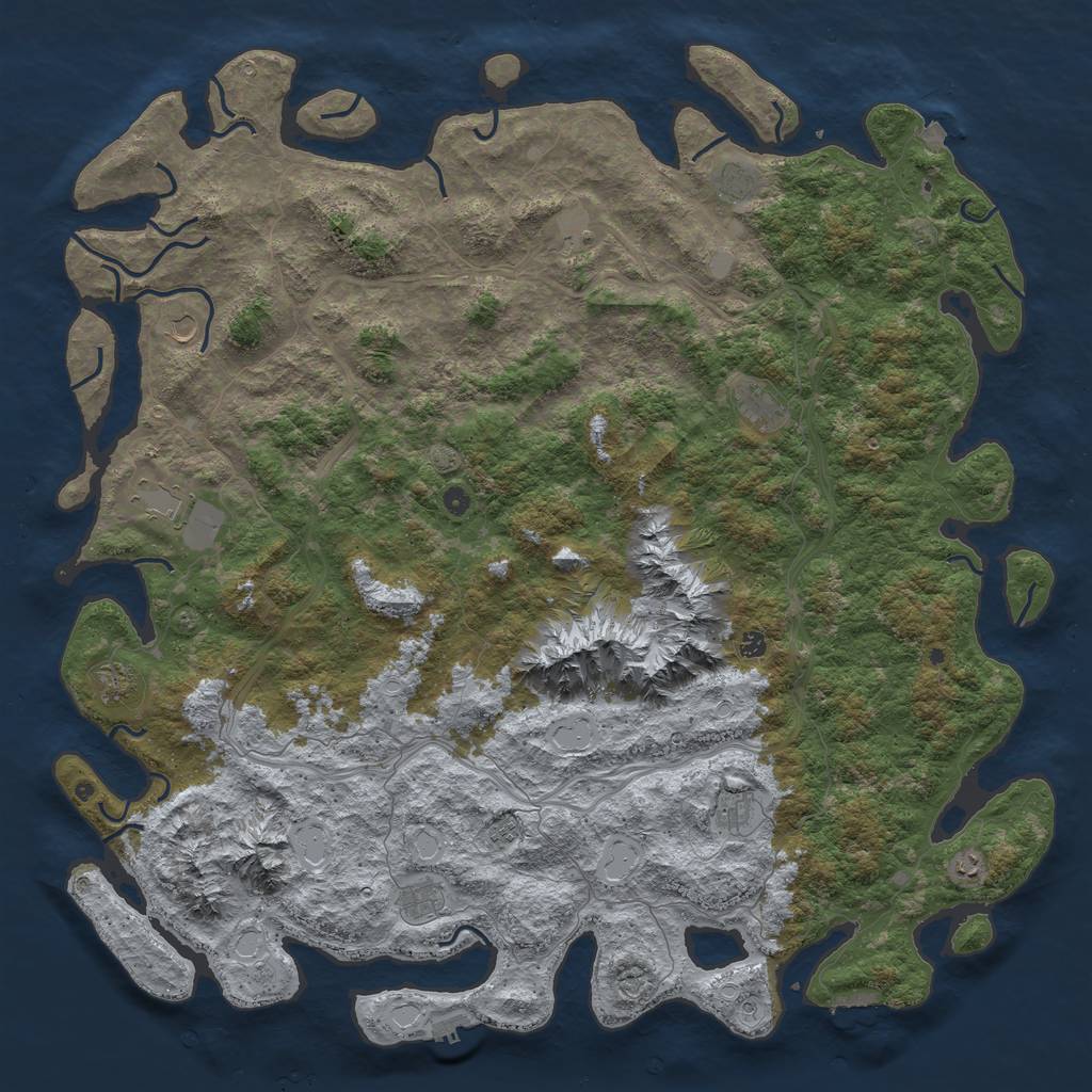 Rust Map: Procedural Map, Size: 6000, Seed: 893436088, 19 Monuments