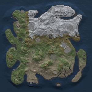 Thumbnail Rust Map: Procedural Map, Size: 3500, Seed: 1087949012, 16 Monuments