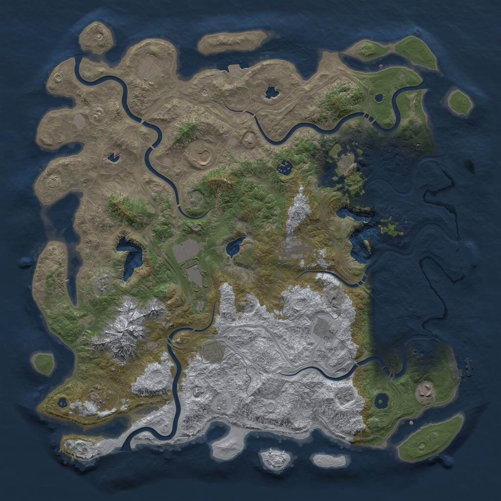 Rust Map: Procedural Map, Size: 5000, Seed: 56149684, 17 Monuments