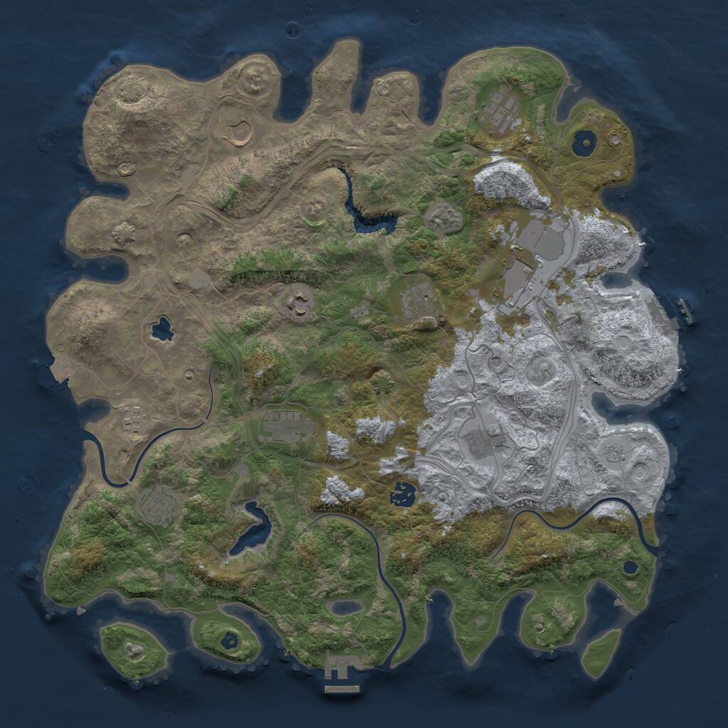 Rust Map: Procedural Map, Size: 4250, Seed: 318092930, 16 Monuments