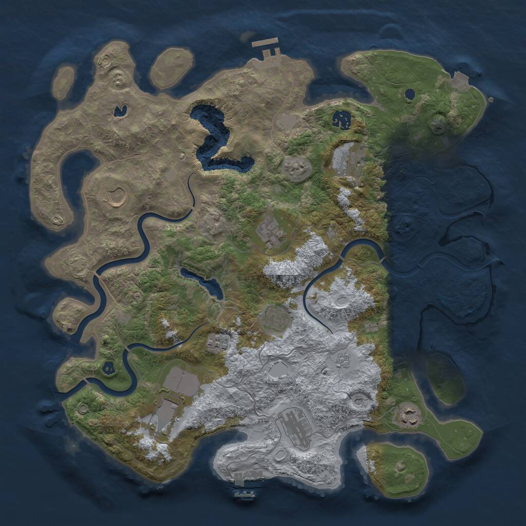 Rust Map: Procedural Map, Size: 4000, Seed: 409042522, 15 Monuments