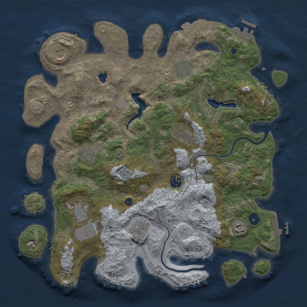Rust Map: Procedural Map, Size: 4000, Seed: 1067617043, 15 Monuments