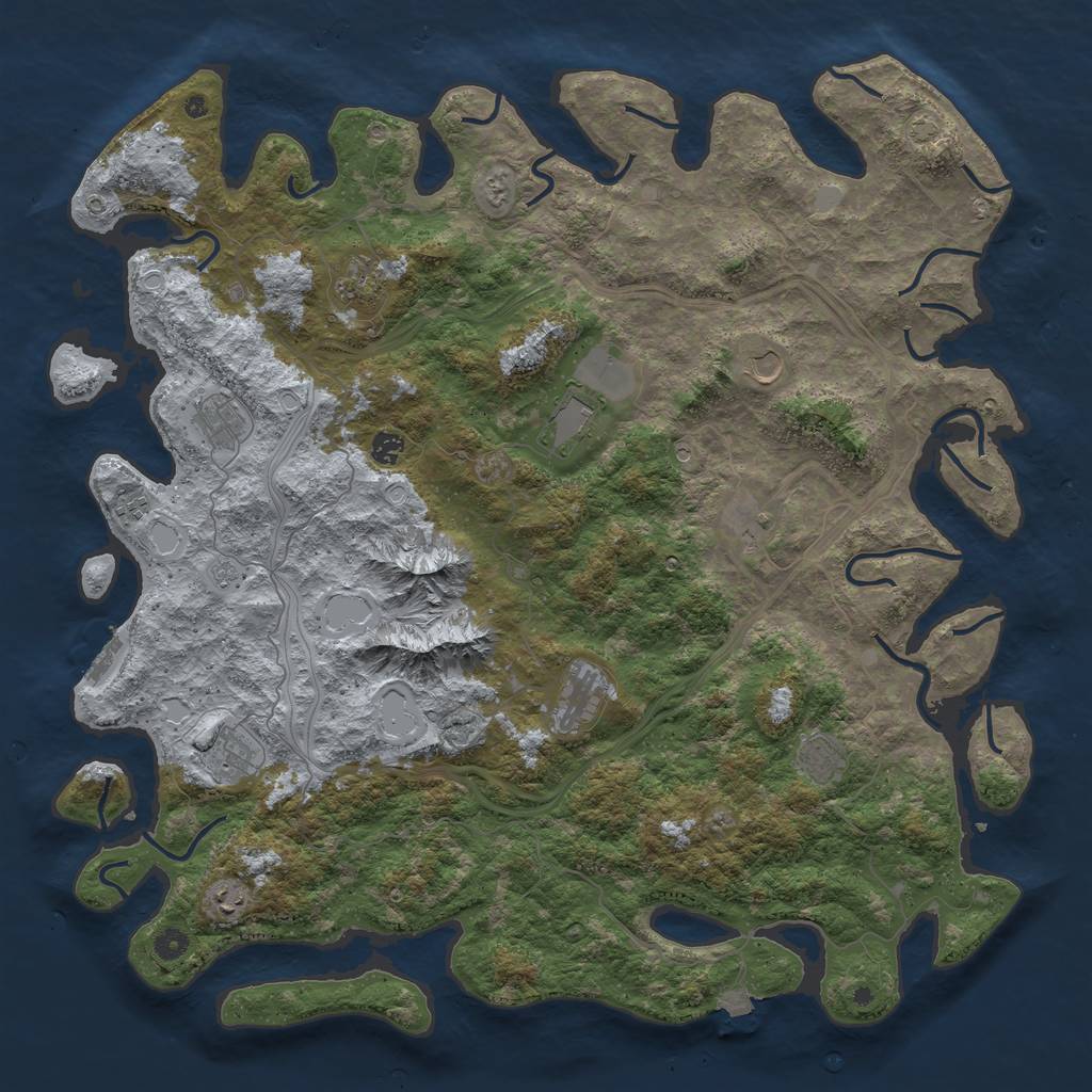 Rust Map: Procedural Map, Size: 5000, Seed: 1899386142, 18 Monuments