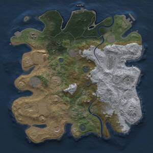 Thumbnail Rust Map: Procedural Map, Size: 3500, Seed: 111943641, 19 Monuments
