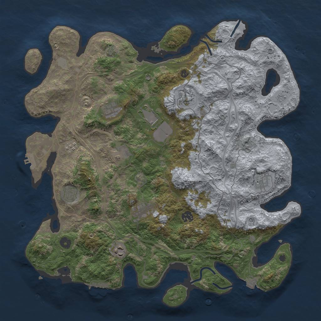 Rust Map: Procedural Map, Size: 4250, Seed: 470991749, 18 Monuments