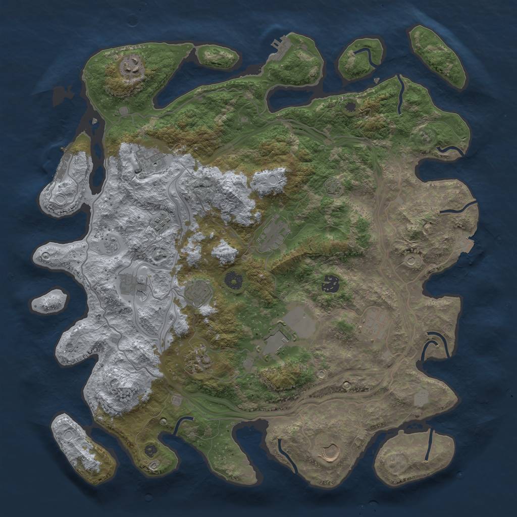 Rust Map: Procedural Map, Size: 4250, Seed: 277905141, 19 Monuments