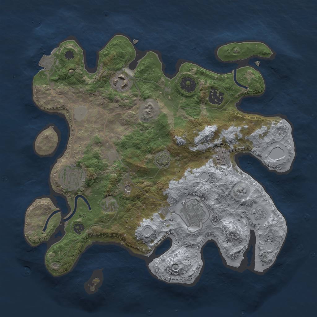 Rust Map: Procedural Map, Size: 3000, Seed: 26694, 11 Monuments