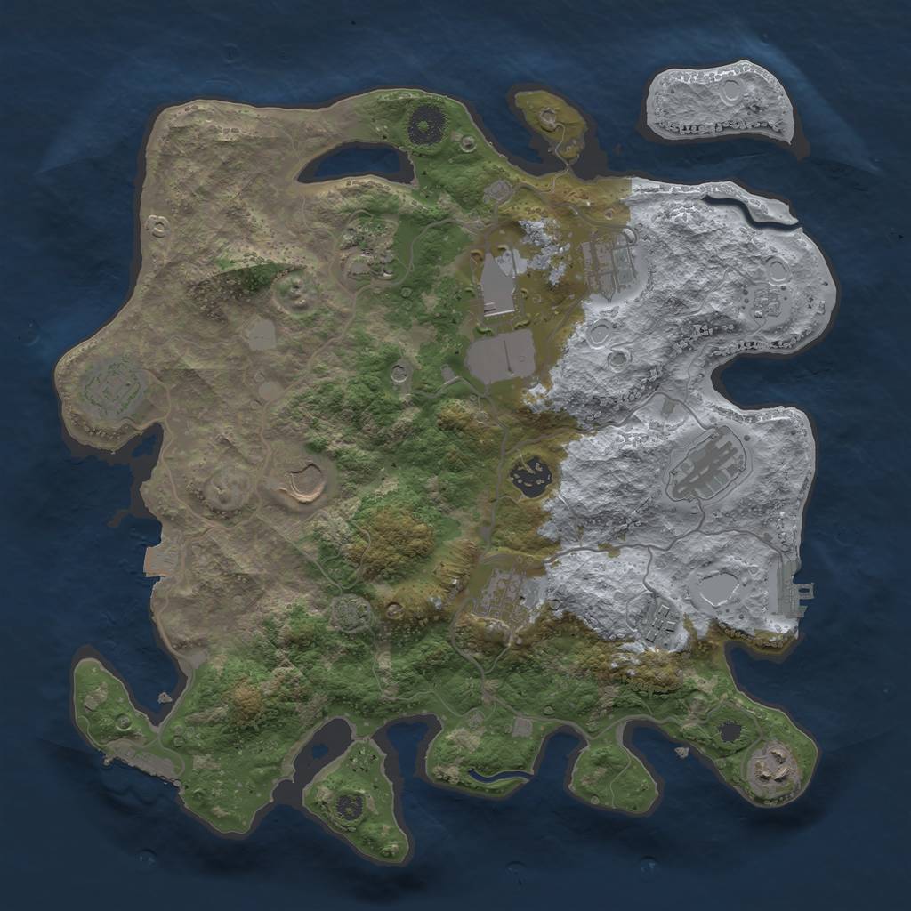 Rust Map: Procedural Map, Size: 3500, Seed: 1529980309, 18 Monuments