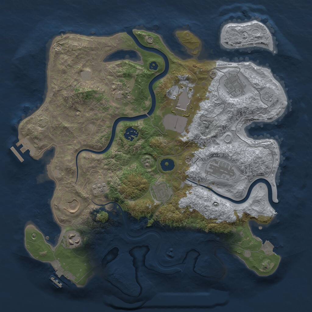 Rust Map: Procedural Map, Size: 3500, Seed: 1529980309, 15 Monuments