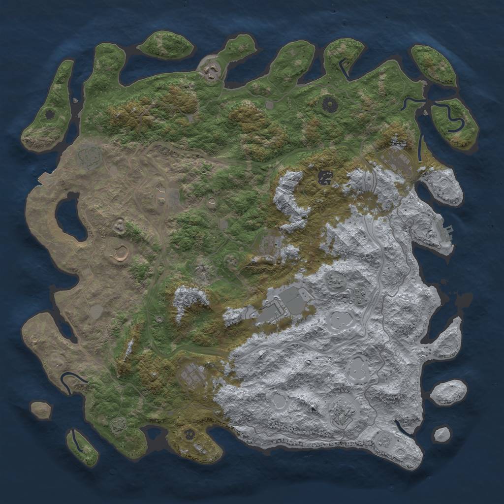 Rust Map: Procedural Map, Size: 4800, Seed: 25030, 18 Monuments