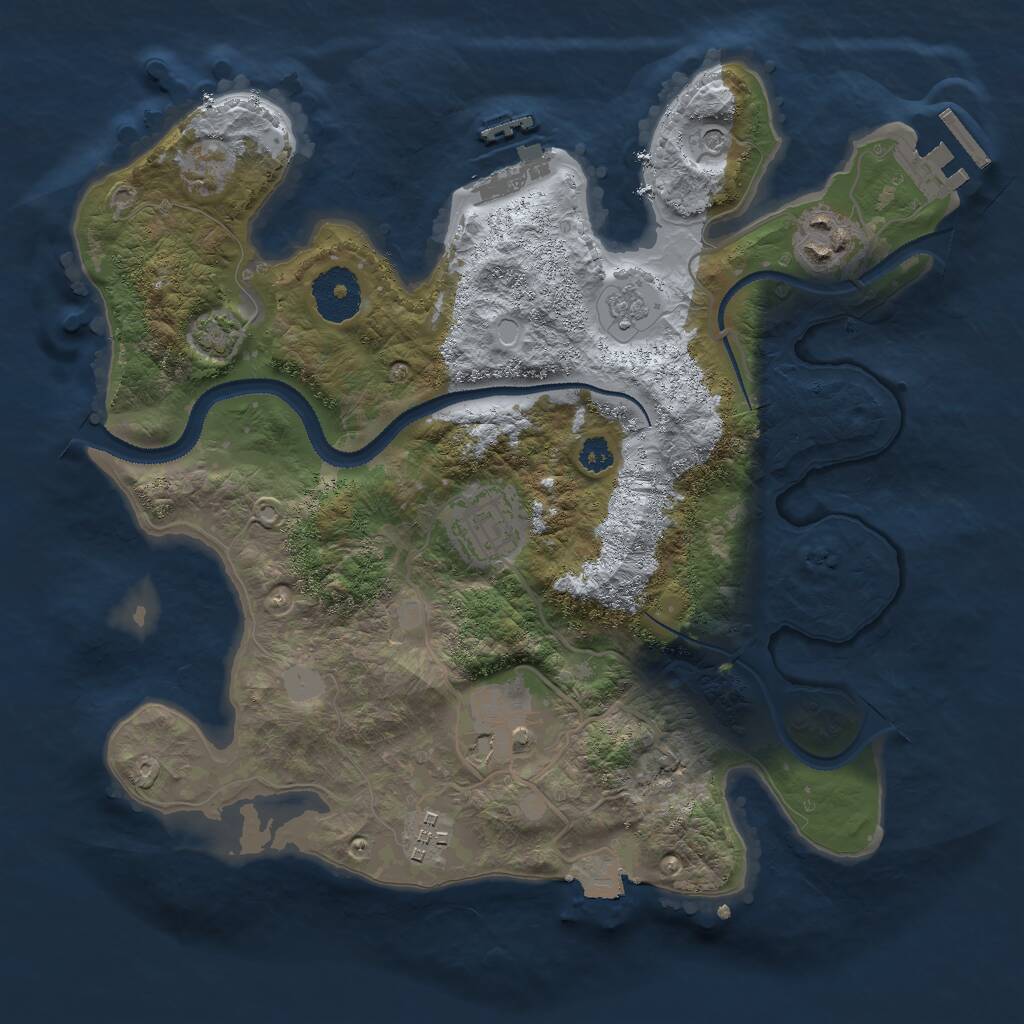 Rust Map: Procedural Map, Size: 3000, Seed: 414424650, 10 Monuments