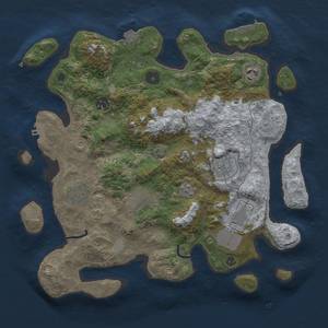 Thumbnail Rust Map: Procedural Map, Size: 3500, Seed: 47328485, 15 Monuments