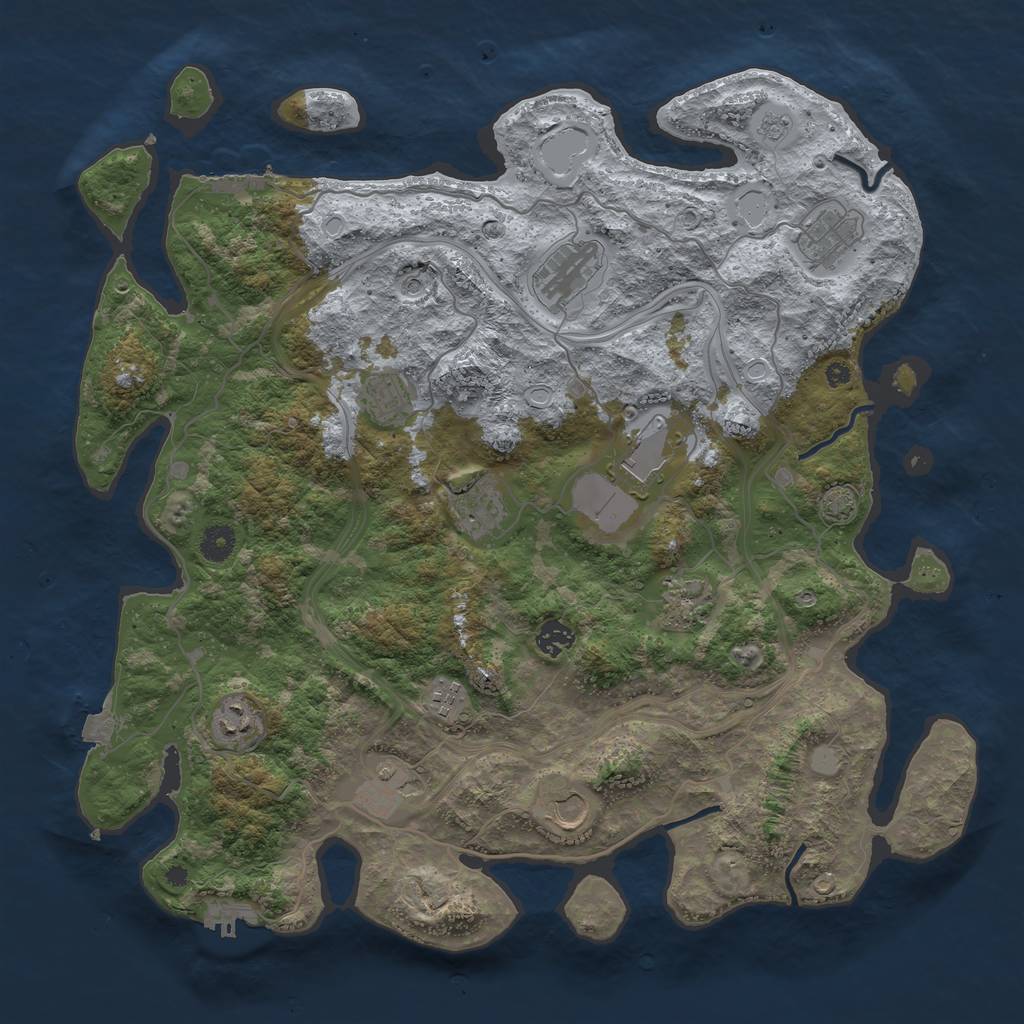 Rust Map: Procedural Map, Size: 4250, Seed: 2055306354, 19 Monuments