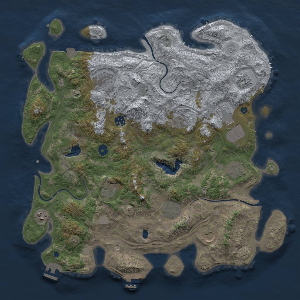 Rust Map: Procedural Map, Size: 4250, Seed: 2055306354, 17 Monuments