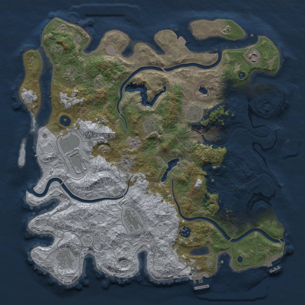 Rust Map: Procedural Map, Size: 4166, Seed: 1355, 15 Monuments
