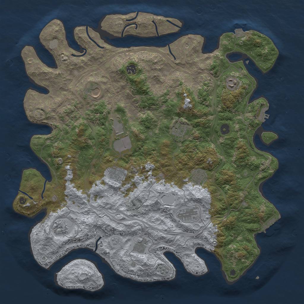 Rust Map: Procedural Map, Size: 4500, Seed: 202507236, 19 Monuments