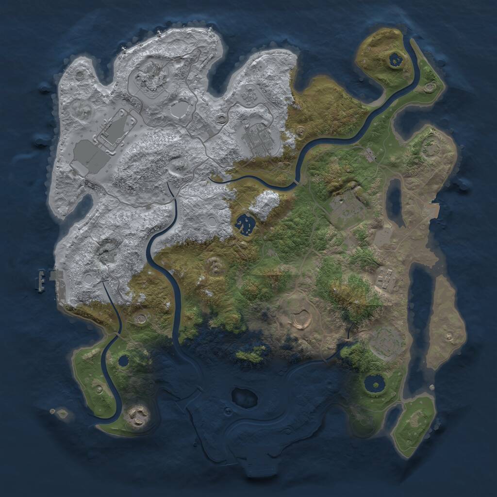 Rust Map: Procedural Map, Size: 3750, Seed: 319258300, 15 Monuments