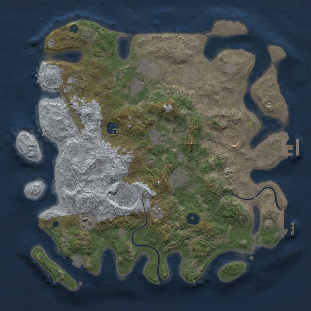 Rust Map: Procedural Map, Size: 3800, Seed: 14971, 16 Monuments
