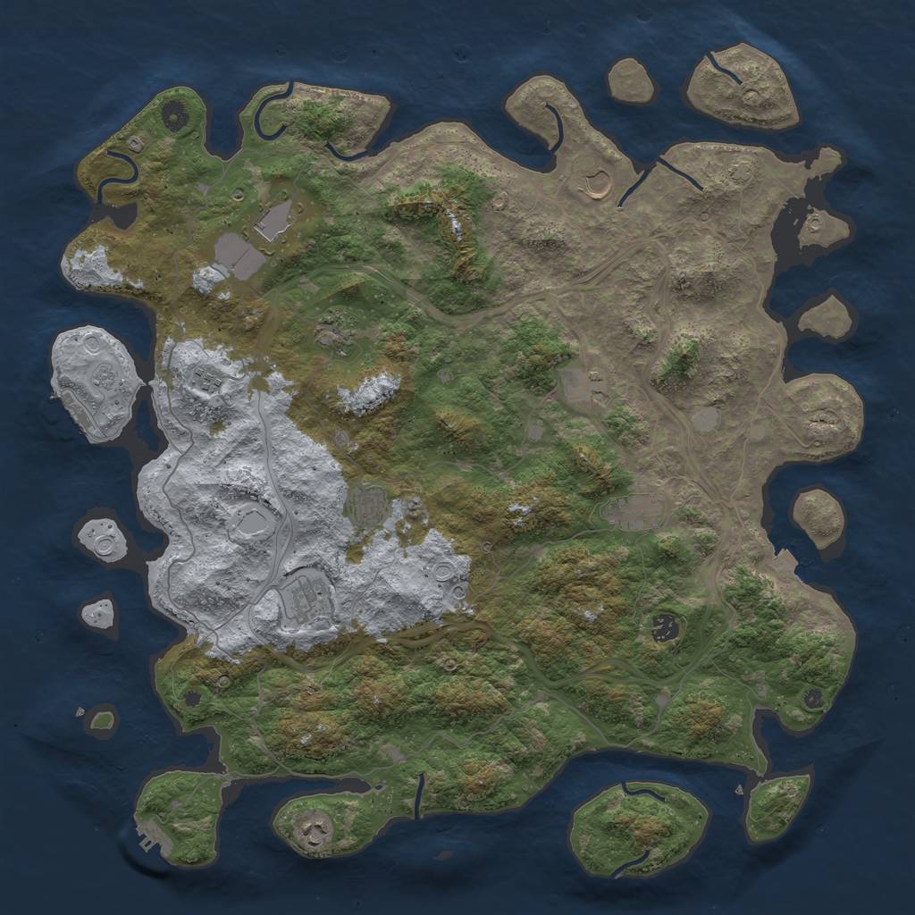 Rust Map: Procedural Map, Size: 4800, Seed: 88609493, 18 Monuments