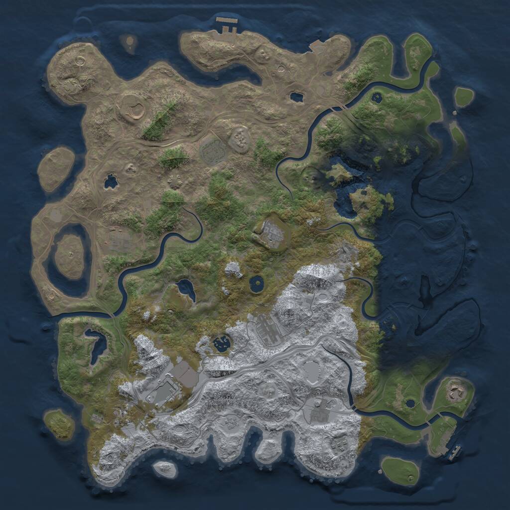 Rust Map: Procedural Map, Size: 4800, Seed: 61817216, 17 Monuments