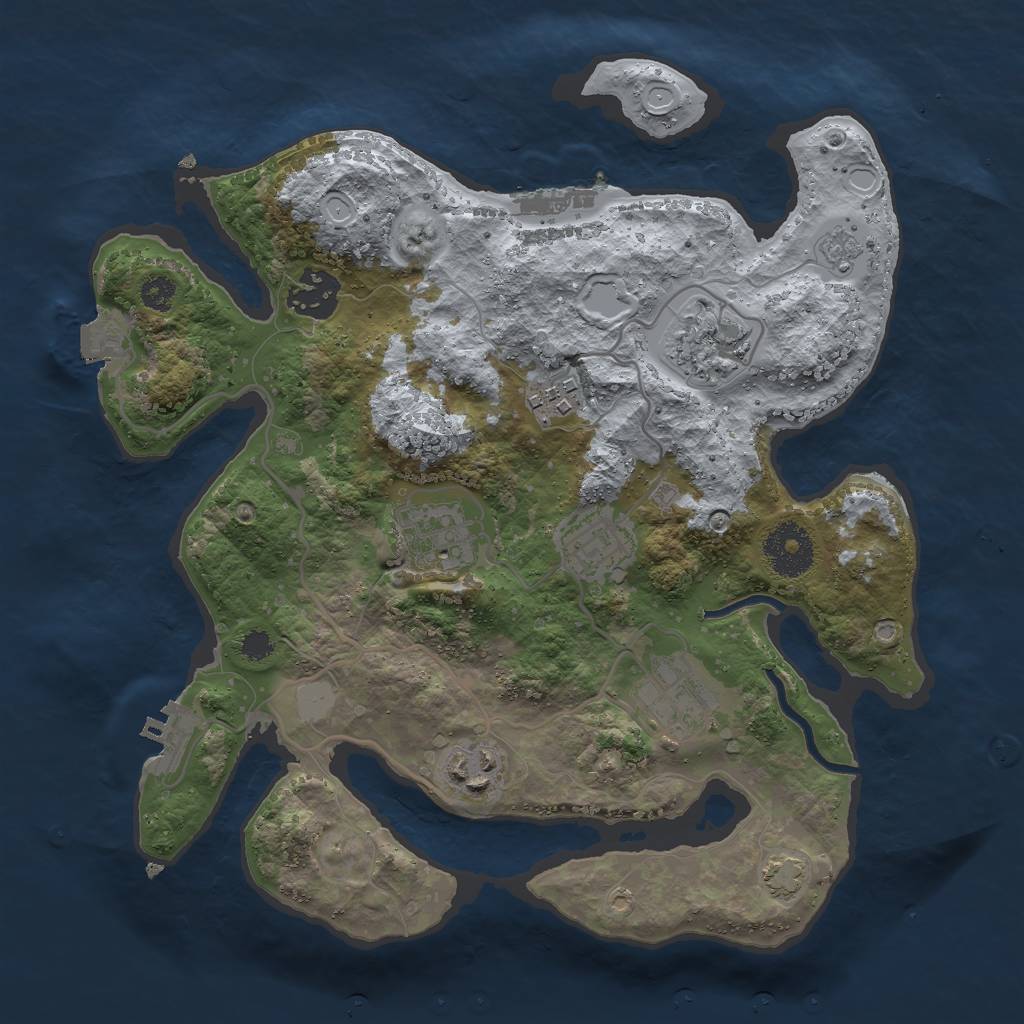 Rust Map: Procedural Map, Size: 3000, Seed: 10648, 14 Monuments