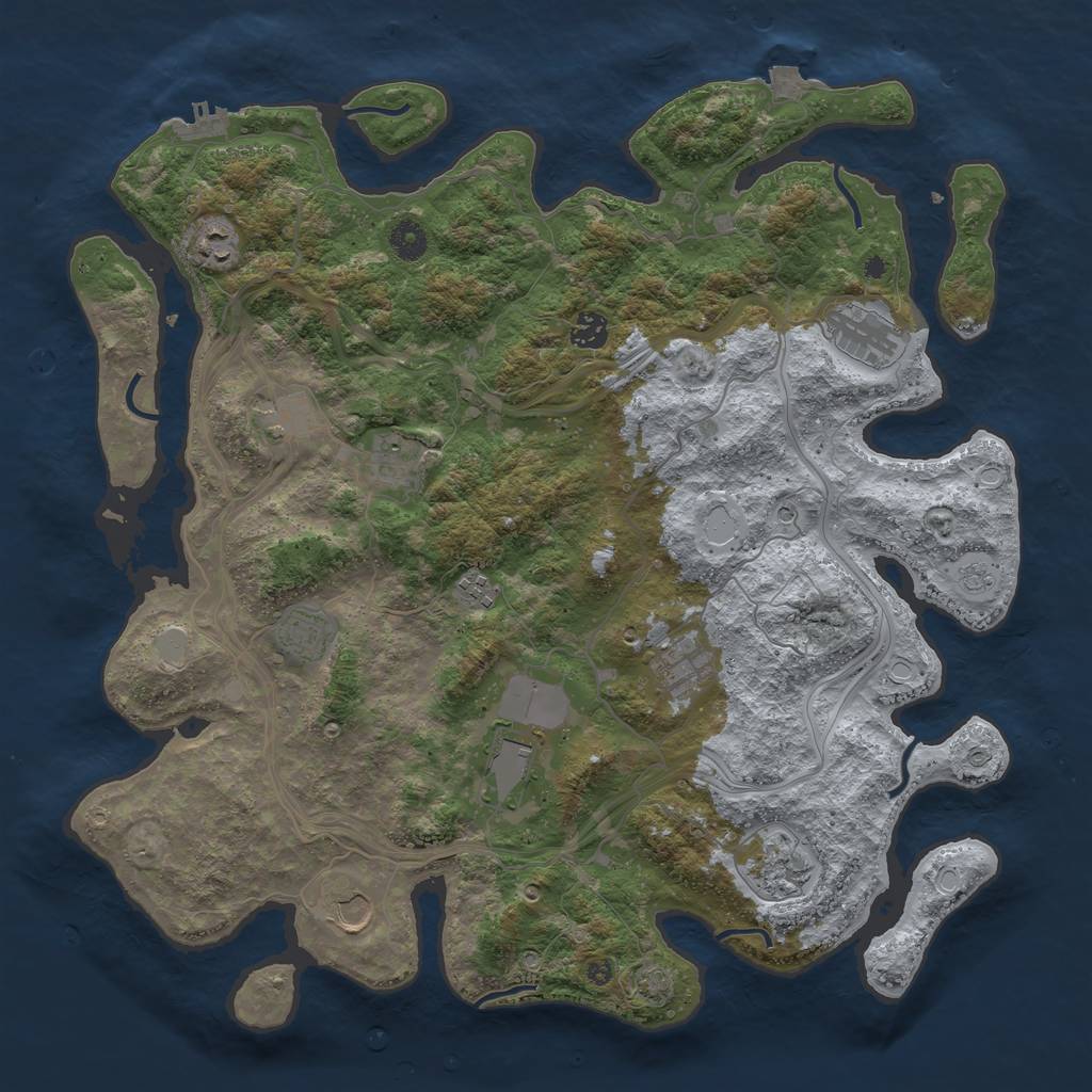 Rust Map: Procedural Map, Size: 4250, Seed: 1887, 18 Monuments