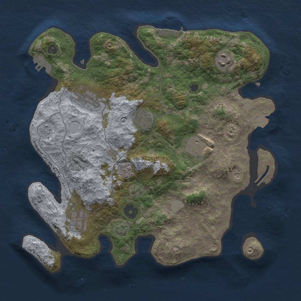 Rust Map: Procedural Map, Size: 3200, Seed: 1740570, 14 Monuments