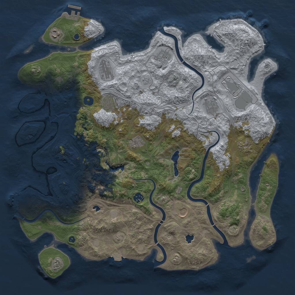 Rust Map: Procedural Map, Size: 4500, Seed: 667022612, 17 Monuments