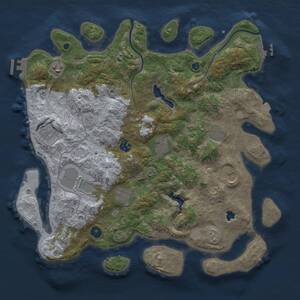 Thumbnail Rust Map: Procedural Map, Size: 4000, Seed: 1947872395, 14 Monuments