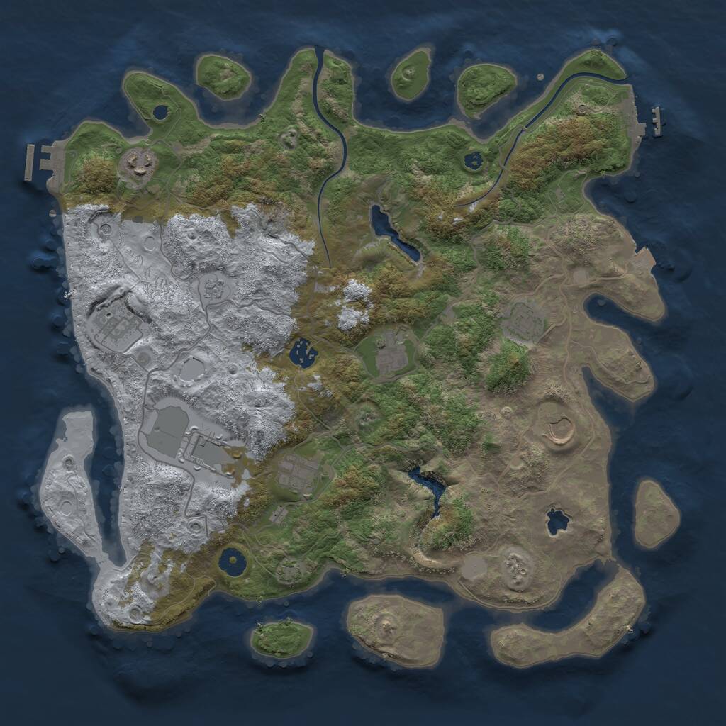 Rust Map: Procedural Map, Size: 4000, Seed: 1947872395, 14 Monuments