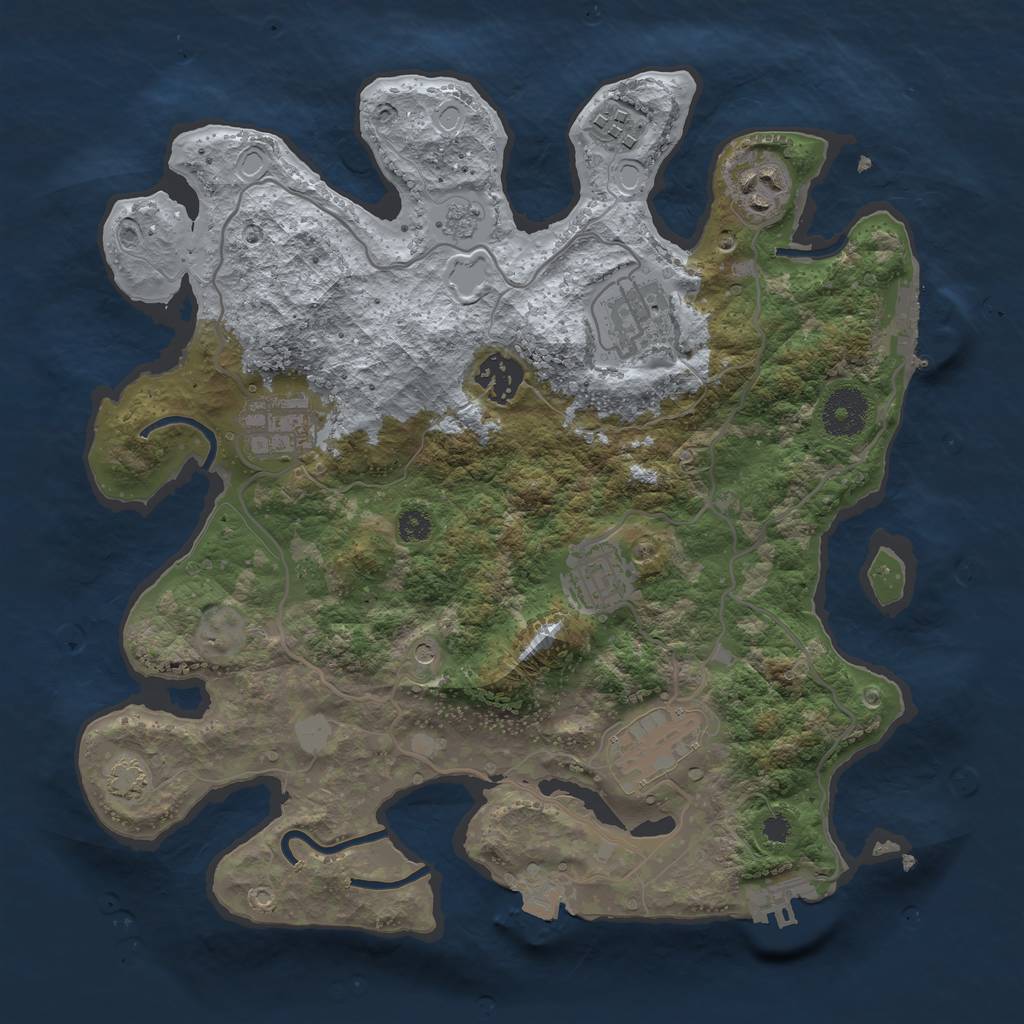 Rust Map: Procedural Map, Size: 3250, Seed: 536385502, 15 Monuments