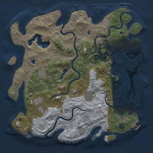 Thumbnail Rust Map: Procedural Map, Size: 4500, Seed: 145546, 15 Monuments