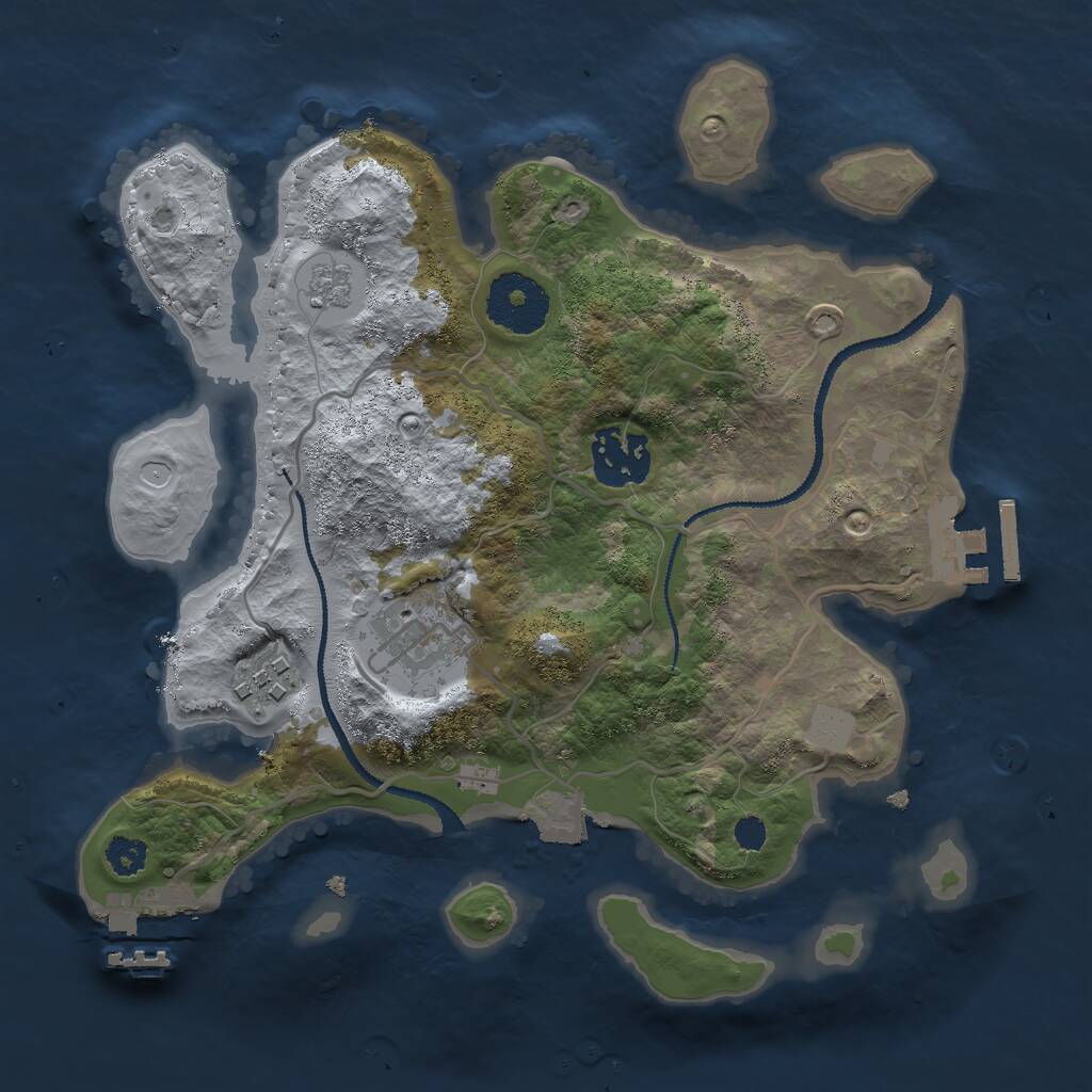 Rust Map: Procedural Map, Size: 2700, Seed: 83068839, 7 Monuments