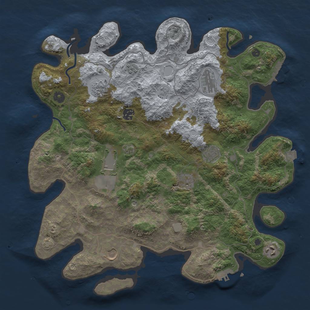 Rust Map: Procedural Map, Size: 4000, Seed: 143, 17 Monuments