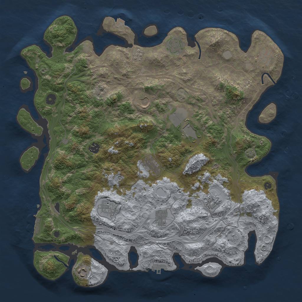 Rust Map: Procedural Map, Size: 4250, Seed: 1151642906, 19 Monuments