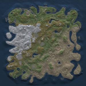 Thumbnail Rust Map: Procedural Map, Size: 4500, Seed: 1213900841, 16 Monuments