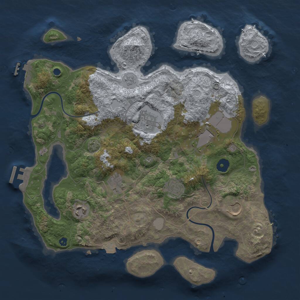 Rust Map: Procedural Map, Size: 3500, Seed: 5622554, 12 Monuments