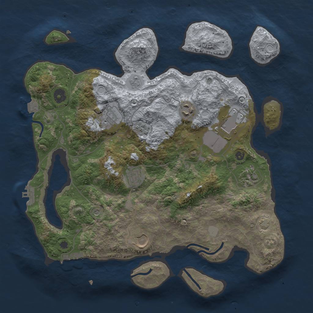 Rust Map: Procedural Map, Size: 3500, Seed: 5622554, 15 Monuments