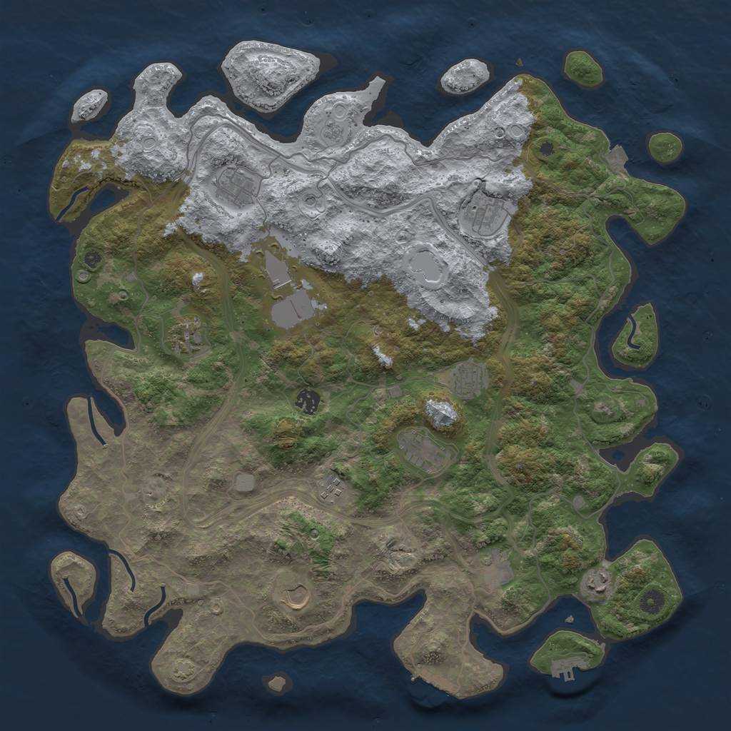 Rust Map: Procedural Map, Size: 4500, Seed: 138799855, 19 Monuments