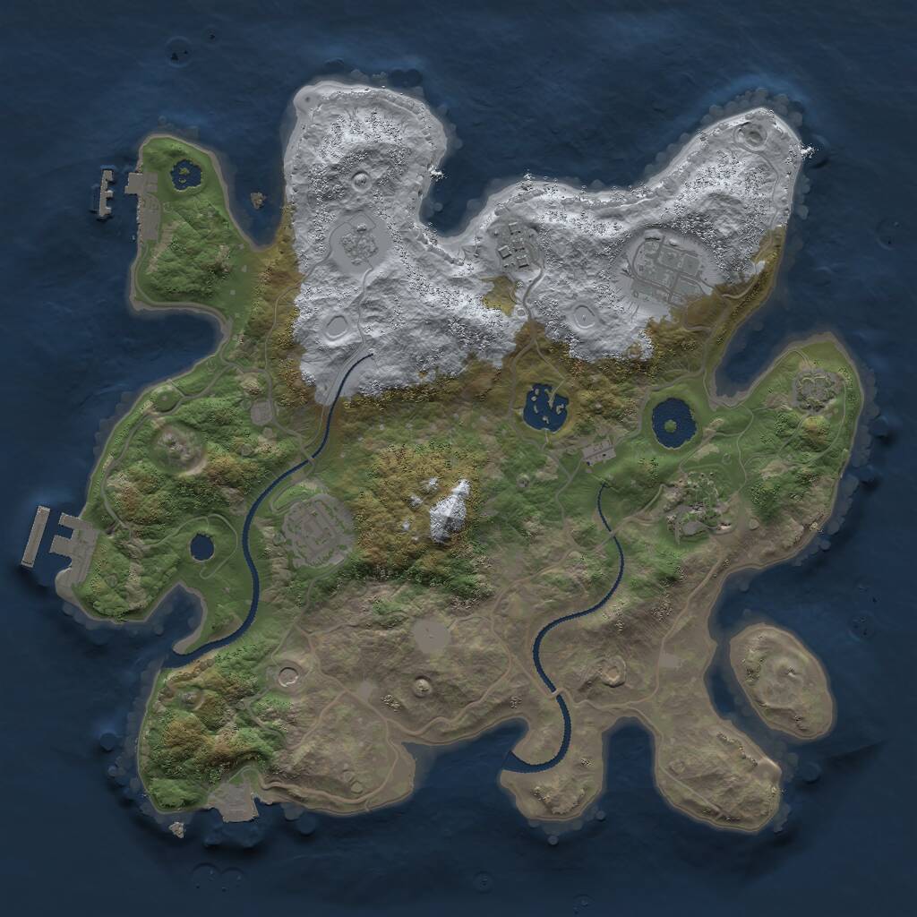 Rust Map: Procedural Map, Size: 3000, Seed: 954601388, 11 Monuments