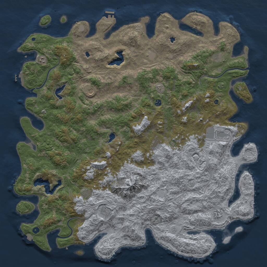 Rust Map: Procedural Map, Size: 6000, Seed: 8788, 17 Monuments