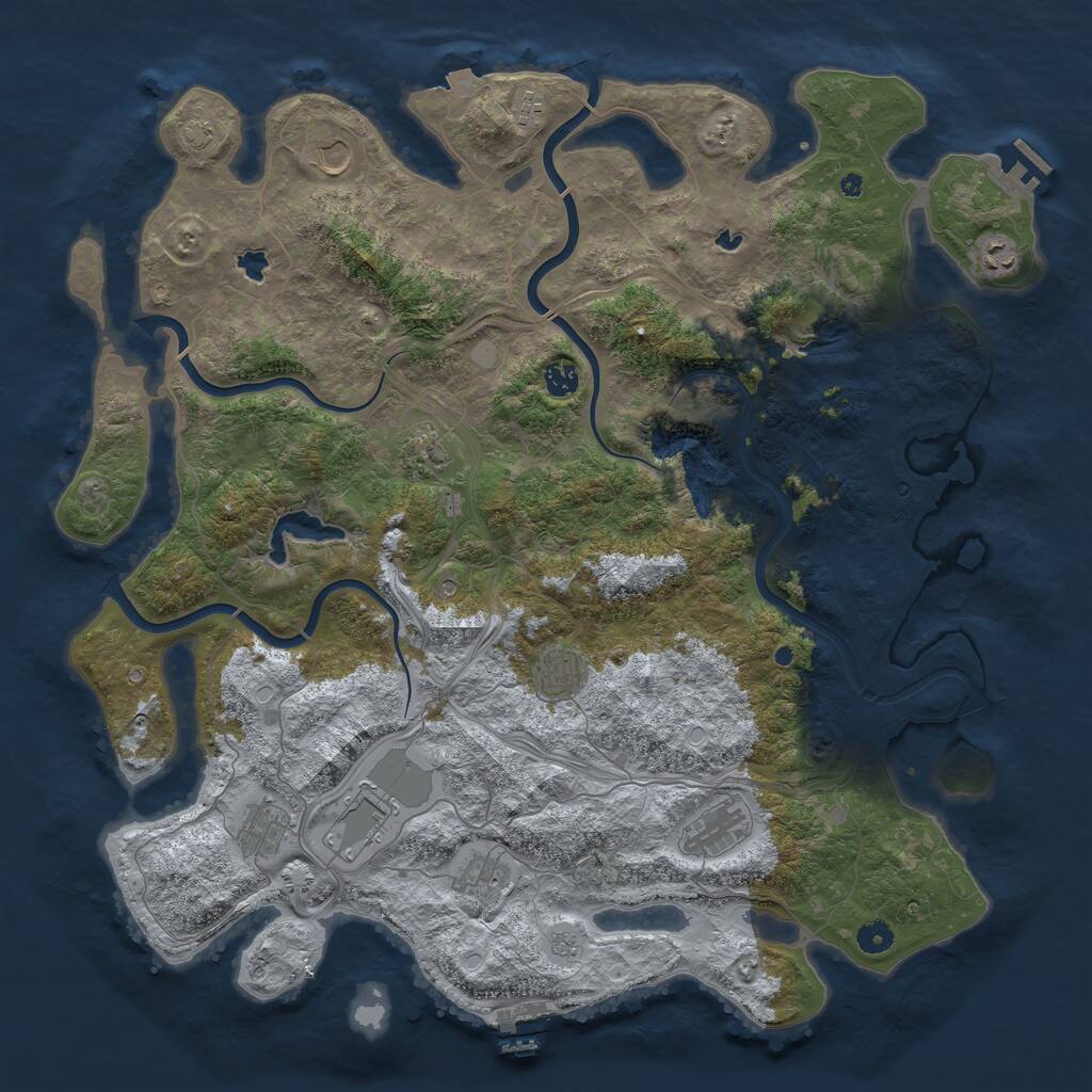 Rust Map: Procedural Map, Size: 4750, Seed: 19869026, 16 Monuments