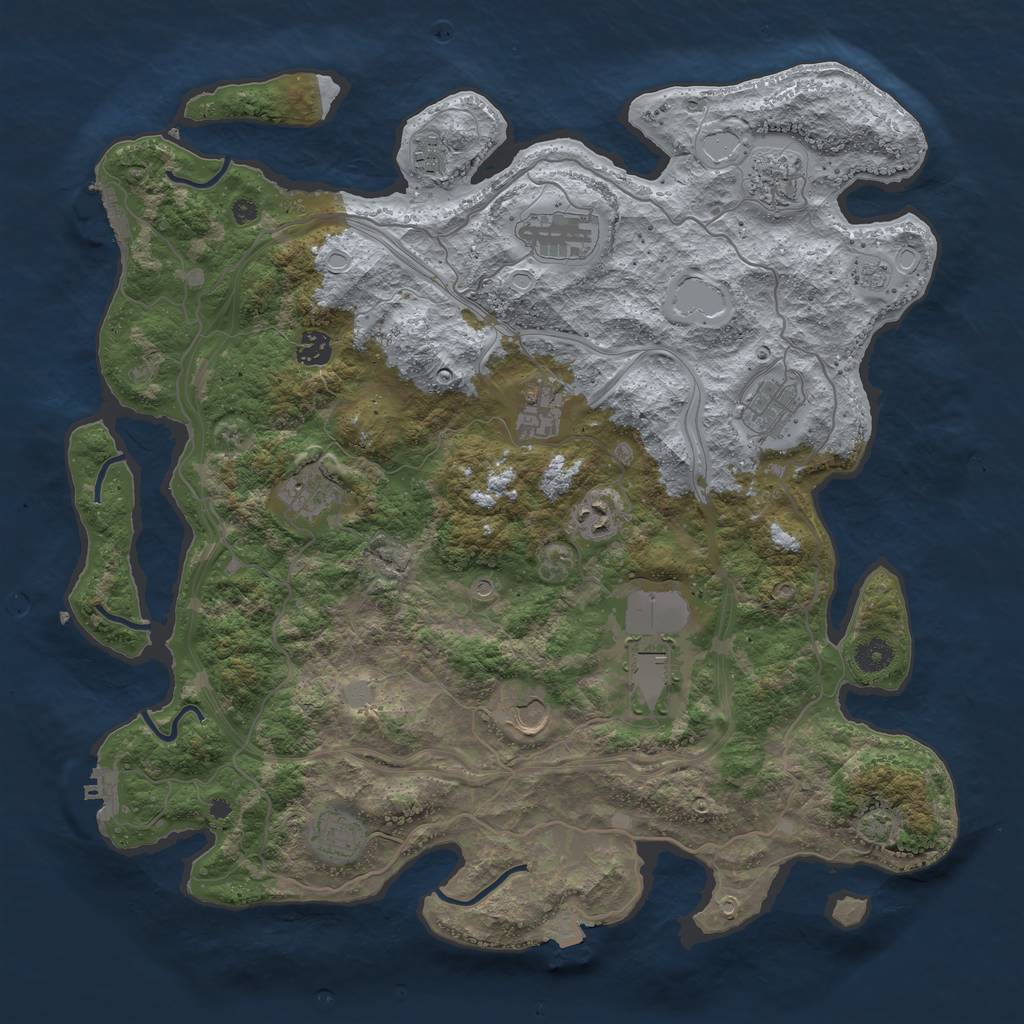 Rust Map: Procedural Map, Size: 4250, Seed: 589368419, 19 Monuments