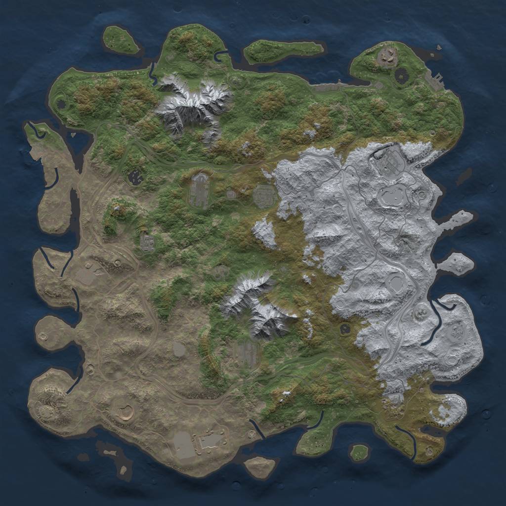 Rust Map: Procedural Map, Size: 5000, Seed: 533346842, 19 Monuments