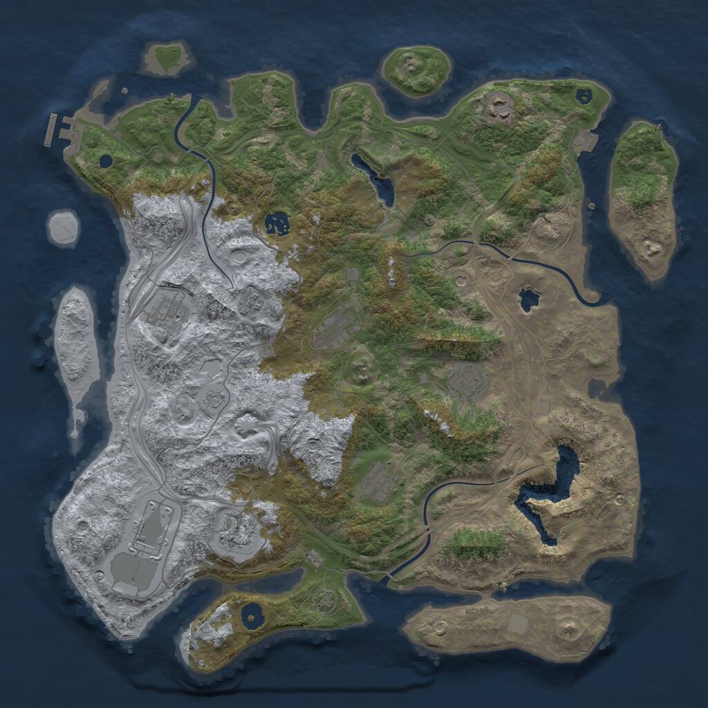 Rust Map: Procedural Map, Size: 4250, Seed: 3150329, 14 Monuments