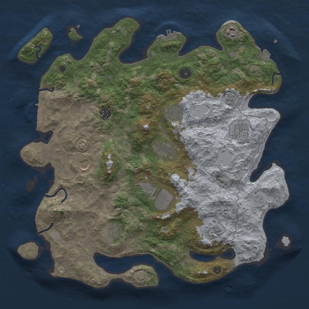 Rust Map: Procedural Map, Size: 4100, Seed: 13542288, 18 Monuments